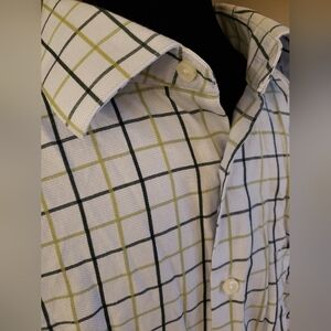 Neiman Marcus White and Green Dress Shirt - 17